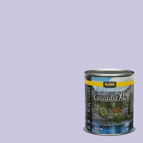 Vista 200 de Rodda Paint CASCADIA XL Pintura e imprimación de satén exterior en uno, cuarto de galón, bikini lavanda