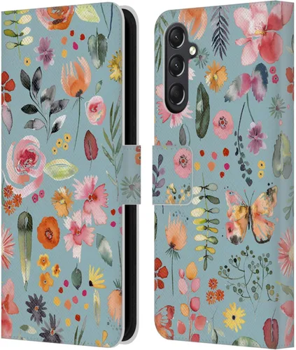 Vista 232 de Head Case Designs Officially Licensed Ninola Butterfly Nature Spring Floral Leather Wallet Case Compatible with Samsung Galaxy A07 4G