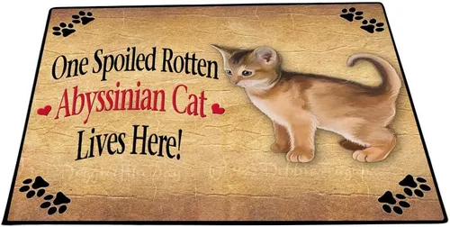 Vista 15 de Doggie of the Day Abyssinian Cats Floor Mat - Happy Fall Y'all Pumpkin - Best Dog Doormat - Protector Decor - Unique Portrait Art - Premium Quality