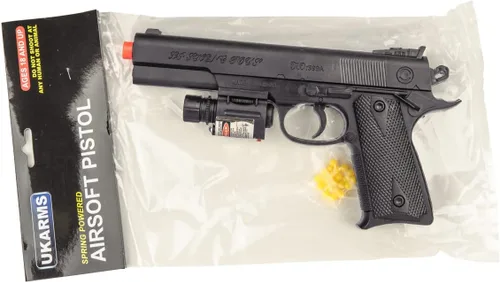 Vista 5 de UK P24 Airsoft Primavera Pistola/Láser (Color: Negro)