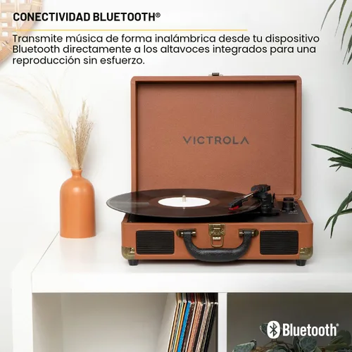 Vista 5 de Victrola Journey II (Modelo 2025) – Reproductor de Discos de Maleta Bluetooth – Altavoces Estéreo Integrados con Bajo Mejorado, Tocadiscos de 3