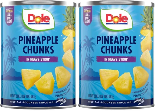 Vista 7 de Dole Fruta enlatada, trozos de piña en almíbar pesado, sin gluten, grapas de despensa, 20 onzas, el embalaje puede variar