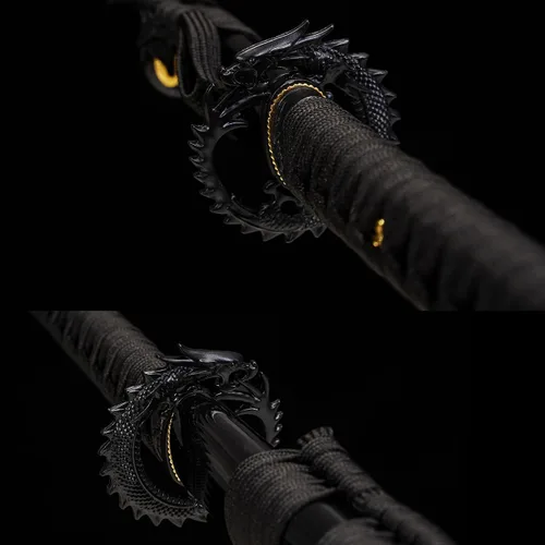 Vista 5 de Kamaiwo -1045/1060 hechas a mano forjadas a mano, auténticas, las katanas japonesas son un regalo único para hombres. El acero de alto carbono