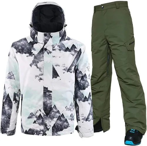 Vista 11 de HOTIAN Mens Ski Jackets Waterproof Snowsuits Insulated Outdoor Winter Coats