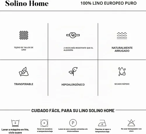 Vista 8 de Solino Home - Camino de mesa de lino con punto vainica, manteles individuales y servilletas 01: Blanco