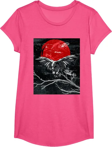 Vista 59 de Red Moon Raven - Camiseta japonesa de cuervo negro, Negro, S