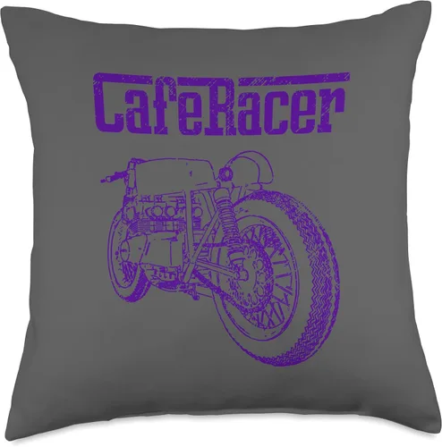 Vista 4 de Cafe Racer Biker Men Women Adult Teens Boys Girls Kids Youth Throw Pillow