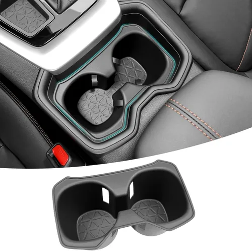 Vista 9 de Organizador de portavasos compatible con accesorios Chevy Equinox 2018-2024, sin ruido, a prueba de agua y polvo, TPE inserto para consola