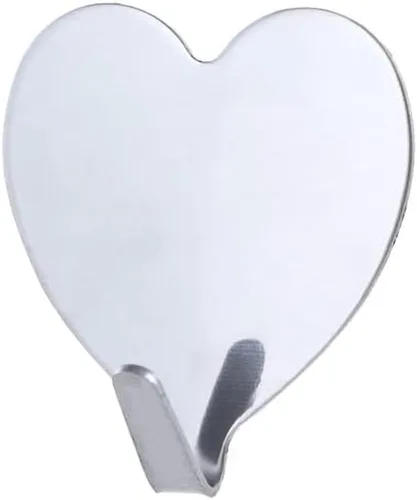 Vista 17 de Gancho de pared autoadhesivo en forma de corazón, gancho para puerta, ganchos decorativos fuertes de acero inoxidable para cocina y baño
