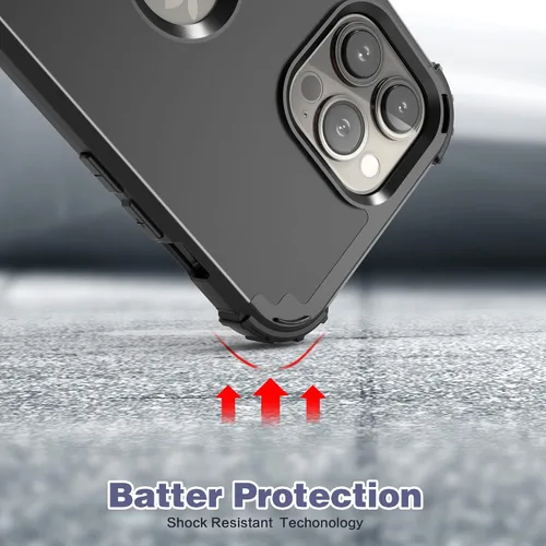 Vista 7 de IDweel - Funda para iPhone 15 Pro Max con protector de pantalla de vidrio templado, 3 en 1, a prueba de golpes, delgada, híbrida, resistente