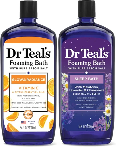 Vista 14 de Dr Teal's Baño espumoso con sal pura de Epsom, lavanda y eucalipto, 34 onzas líquidas (paquete de 2)