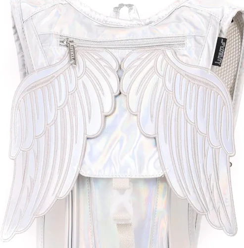Vista 8 de Fydelity Mochila de hidratación para festivales ANGEL WINGS paquete de hidratación para festivales, equipo retro, mochila de hidratación
