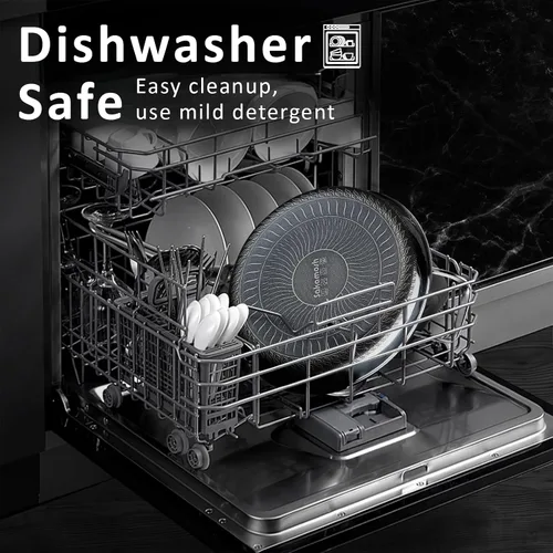 Vista 6 de SAKAMOSH Sartenes antiadherentes de 7.9 in, sartén híbrida de acero inoxidable de cerámica, sartén con mango que se mantiene fresco, no tóxico, sin