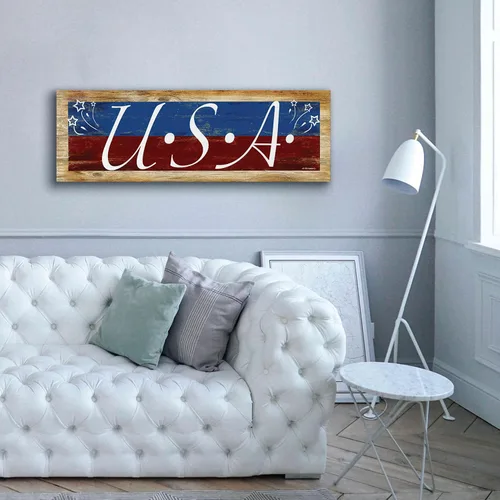 Vista 4 de Epic Graffiti 'USA' de Ed Wargo, lienzo de arte de pared Giclée, 60 x 20 pulgadas