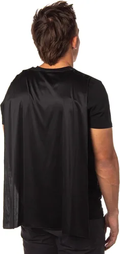 Vista 4 de DC Comics - Camisa de disfraz de Batman para hombre con capa desmontable, camiseta clásica de Batman con logotipo de murciélago