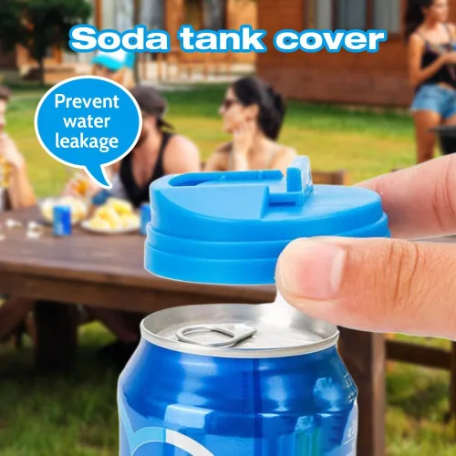 Vista 2 de Cubiertas para latas de refresco, cubiertas de lata de refresco mejoradas 2024 para latas de soda, cubiertas de lata de cola redondas, tapadera