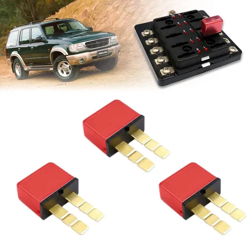 Vista 9 de Disyuntor automotriz T1 reinicio térmico, montaje enchufable con función de cierre, conexión de terminal tipo cuchilla ATC ATO (5 piezas)