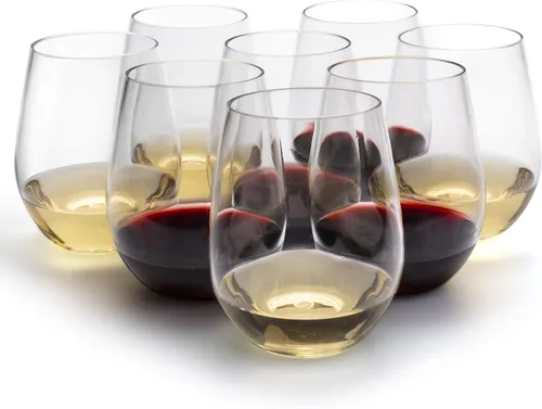 Vista 7 de Copas vino inastillable sin pie - 100% tritán - resistente, reutilizable, seguras para lavavajillas, Transparente