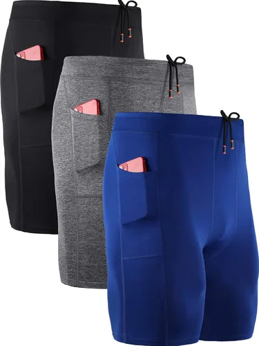Vista 12 de NELEUS Men's 3 Pack Running Compression Shorts with Pockets