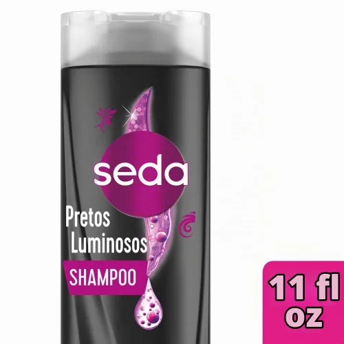 Vista 2 de Seda - Linha Pretos Luminosos - Champú 325 Ml - (Seda - Colección Black Shine - Champú 11 Fl Oz)