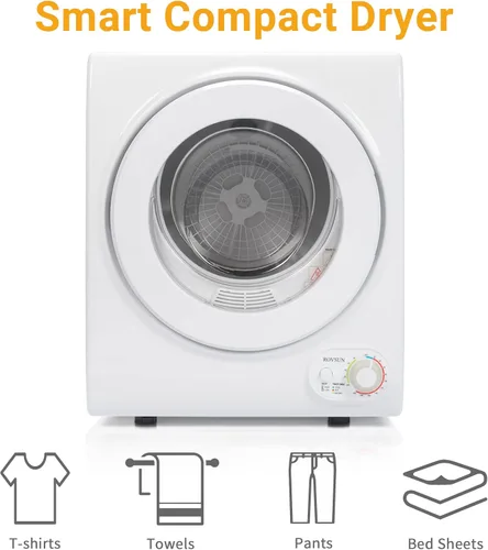 Vista 2 de Bonnlo Secadora de ropa portátil, máquina secadora eléctrica de carga frontal, secadoras de ropa compactas con tambor de acero inoxidable