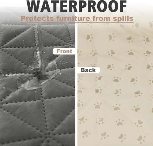 Vista 2 de Ameritex Funda de sofá impermeable para asientos, funda de sofá para perros, funda de sofá para mascotas, funda de terciopelo para silla, sofá