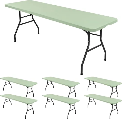 Vista 21 de 6 Pack de Manteles Ajustados para Mesas Rectangulares de 8 Pies, Cubierta de Mesa Aqua Azul Elástica para Picnic al Aire Libre, Paños de Mesa