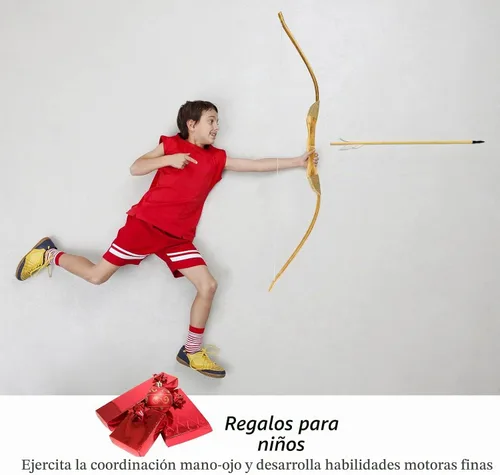 Vista 5 de Basbon Juego de arco y flecha de madera, arco de madera de 40 pulgadas hecho a mano y flecha para cosplay, juego de arco, 1 arco, 1 carcaj y 5
