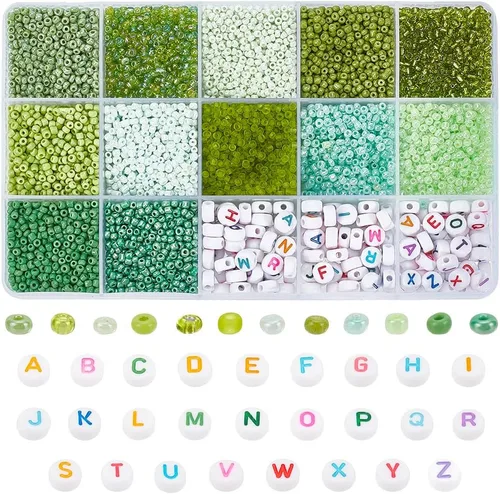 Vista 10 de PH PandaHall 3230 cuentas de cristal negro de 0.118 pulgadas y letras acrílicas de 0.118 pulgadas para hacer joyas
