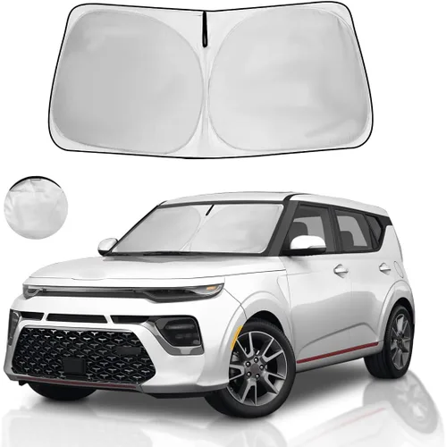 Vista 7 de Parasol para parabrisas, 4 capas, parasol para ventana delantera, bloquea los rayos UV, mantiene el automóvil más fresco