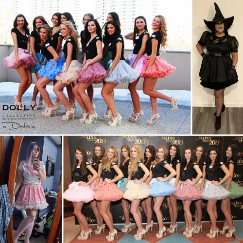 Vista 5 de PhilaeEC Women's Elastic Chiffon Petticoat Puffy Tutu Tulle Skirt Princess Ballet Dance Pettiskirts Underskirt Multi-Layer