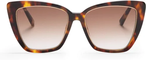 Vista 7 de DIFF Gafas de sol Becky IV Cat Eye Designer de gran tamaño para mujer, protección UV400, colores de moda Tortoise