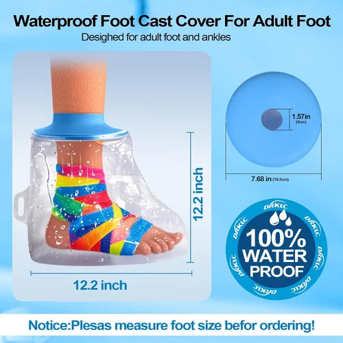 Vista 4 de Funda impermeable para pies adultos, botas de ducha para pie después de la cirugía, protector de tobillo hermético para botas para vendaje, vendaje
