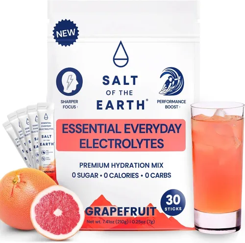 Vista 10 de Salt of the Earth Electrolito de alta calidad sin azúcar – Hecho con sal rosa del Himalaya – Paquetes de polvo de hidratación Ingredientes premium