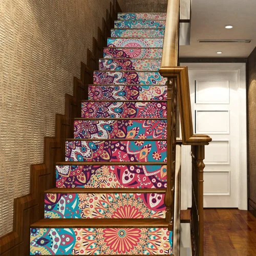 Vista 13 de funlife 7 calcomanías autoadhesivas de papel de contacto para escaleras, calcomanías autoadhesivas para escalones, decoración de oficina en casa