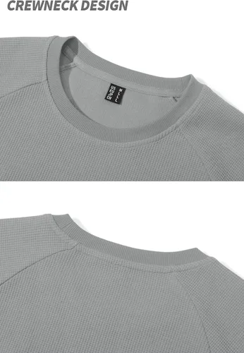 Vista 6 de TACVASEN Men's Crewneck Sweatshirts Waffle Knit Shirts Long Sleeve Pullovers Casual T-Shirts Lightweight Comfortable