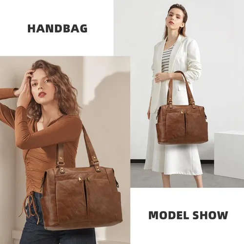 Vista 6 de KouLi Buir Monederos para mujer, bolso de piel sintética con múltiples bolsillos, bolso de hombro de diseñador Hobo Bucket espacioso bolso cruzado