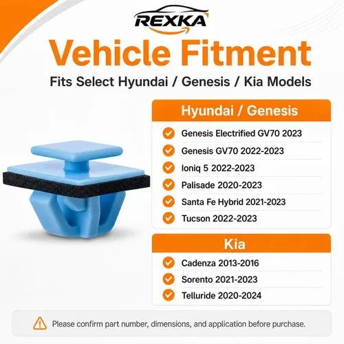 Vista 4 de Rexka 15 Uds. Puerta Liftgate Cuerpo Rueda Lateral Flare Rocker Moldeo Retenedor Clip para Hyundai Kia 87756-1F000 Elantra Santa Fe Kona Palisade
