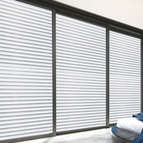 Vista 4 de Película para ventana con patrón de persianas, película de privacidad esmerilada para ventana, calcomanías decorativas de vinilo para ventana