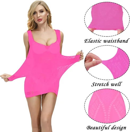 Vista 2 de 12 piezas de lencería de malla para mujer babydoll de encaje lencería para mujer