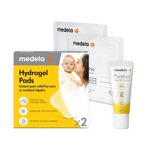 Vista 10 de Medela Almohadillas de Hidrogel, Alivio Instantáneo del Dolor para Pezones Agrietados o Doloridos por Amamantar y Extraer Leche, Humedad Refrescante