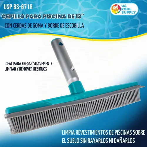 Vista 2 de U.S. Pool Supply Cabezal de cepillo de piscina de 13 pulgadas con cerdas