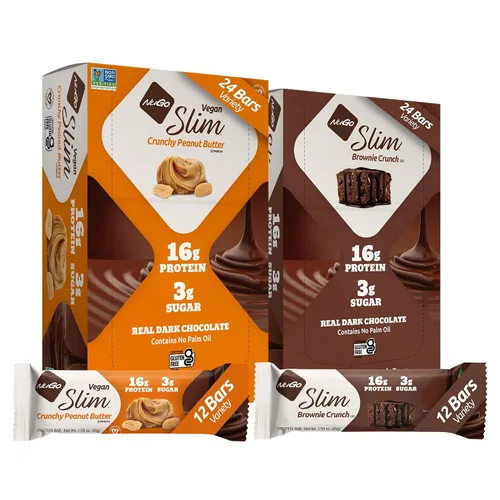 Vista 19 de Nugo Slim Dark Chocolate Mint, 0.71 oz de proteína vegana, 0.11 oz de azúcar, 0.16 oz de fibra, bajo en carbohidratos netos, apto para dieta