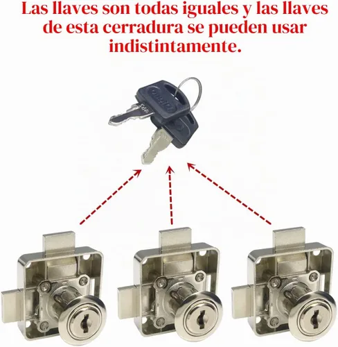 Vista 3 de Cerradura de gabinete de doble puerta con doble cerrojo [con llave igual] – Montaje lateral izquierdo, diámetro de perforación 3/4"/19mm para panel