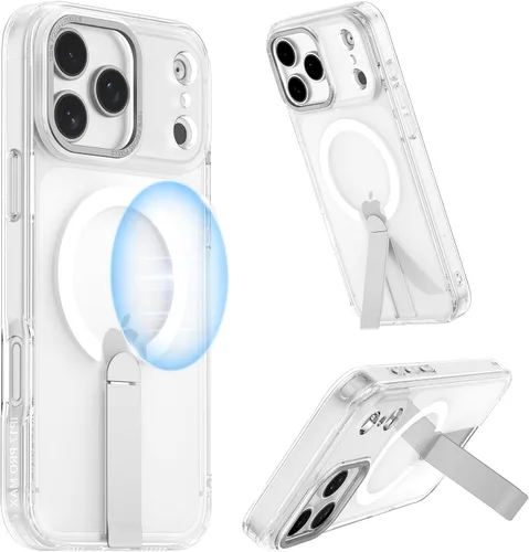 Vista 8 de Funda para iPhone 17 con soporte, control cubierto de cámara TPU, protección a prueba de golpes de grado militar, funda magnética ajustable