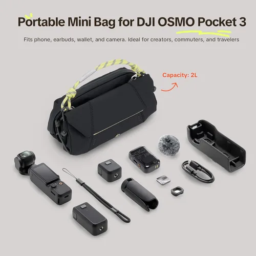 Vista 7 de PGYTECH OneGo Pocket Sling for DJI Osmo Pocket 3 4/Xtra Muse/Luna Ultra Verde lima