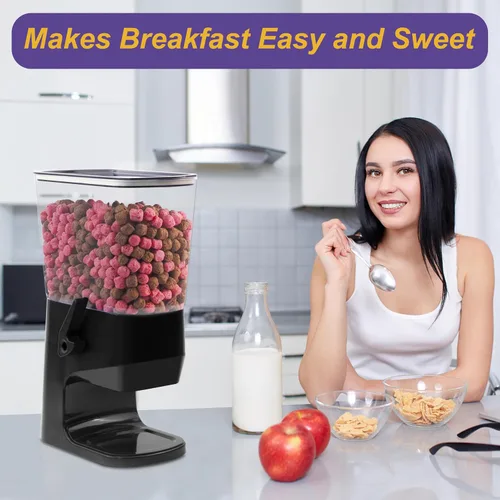 Vista 2 de Dispensador de cereales para encimera, 1 paquete, dispensador de alimentos secos, organizador de aperitivos, recipientes delgados de almacenamiento