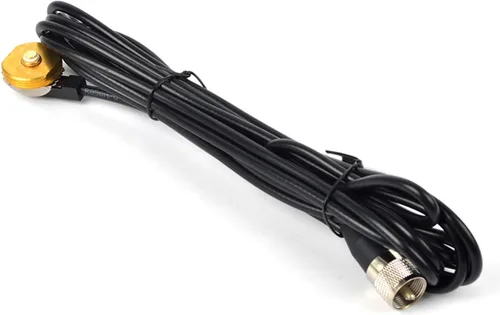 Vista 9 de Kit de antena HYS UHF NMO con cable coaxial RG58 de 13 pies y soporte de montaje de taladro Pretuned 150W NMO antenna kit with 13ft PL259 cable