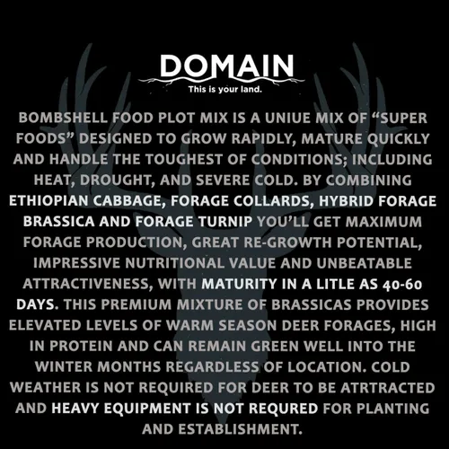 Vista 8 de Domain Outdoor Bombshell - Semilla de parcela de alimentos para ciervos, 1/2 acre, diseñada para manejar las condiciones más duras, establecimiento