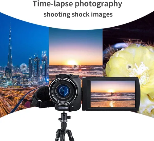 Vista 5 de ORDRO Videocámara 4K UHD Cámara de vídeo digital 1080P con zoom óptico 12x Cámara de transmisión en vivo